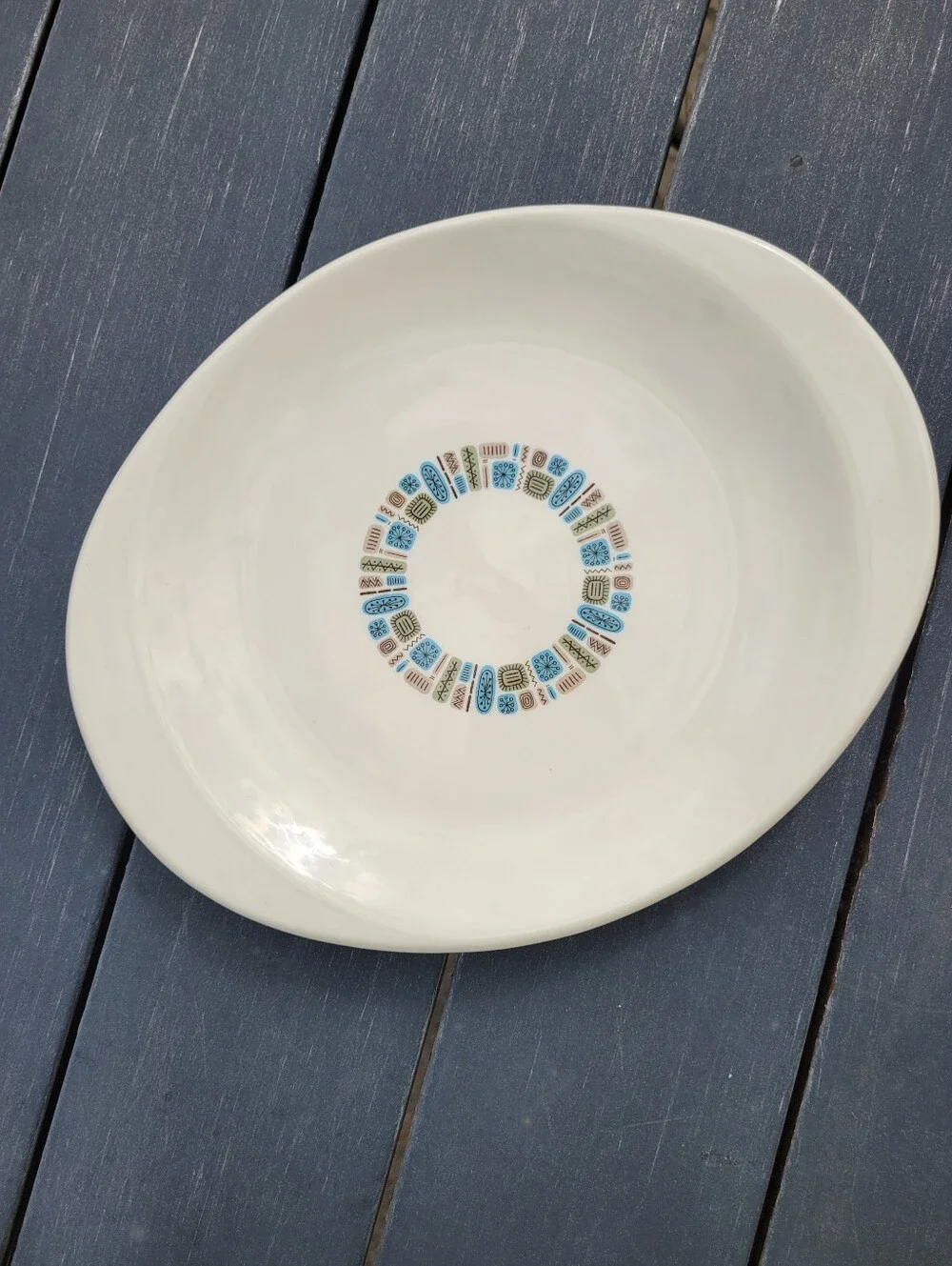 Vintage Dura-Gloss Atomic Platter Temporama Ceramic Serving Platter MCM Retro